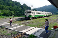 22日は只見線の旅を実践
 会津川口駅構内風景