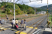 作並温泉駅と構内
昭和30年〜交流電化試験が行われた